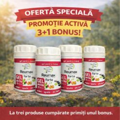 Gel aktiv REUMAX Forte  - Complex din 8 plante medicinale Cumperi 3 – Primești 1 GRATIS